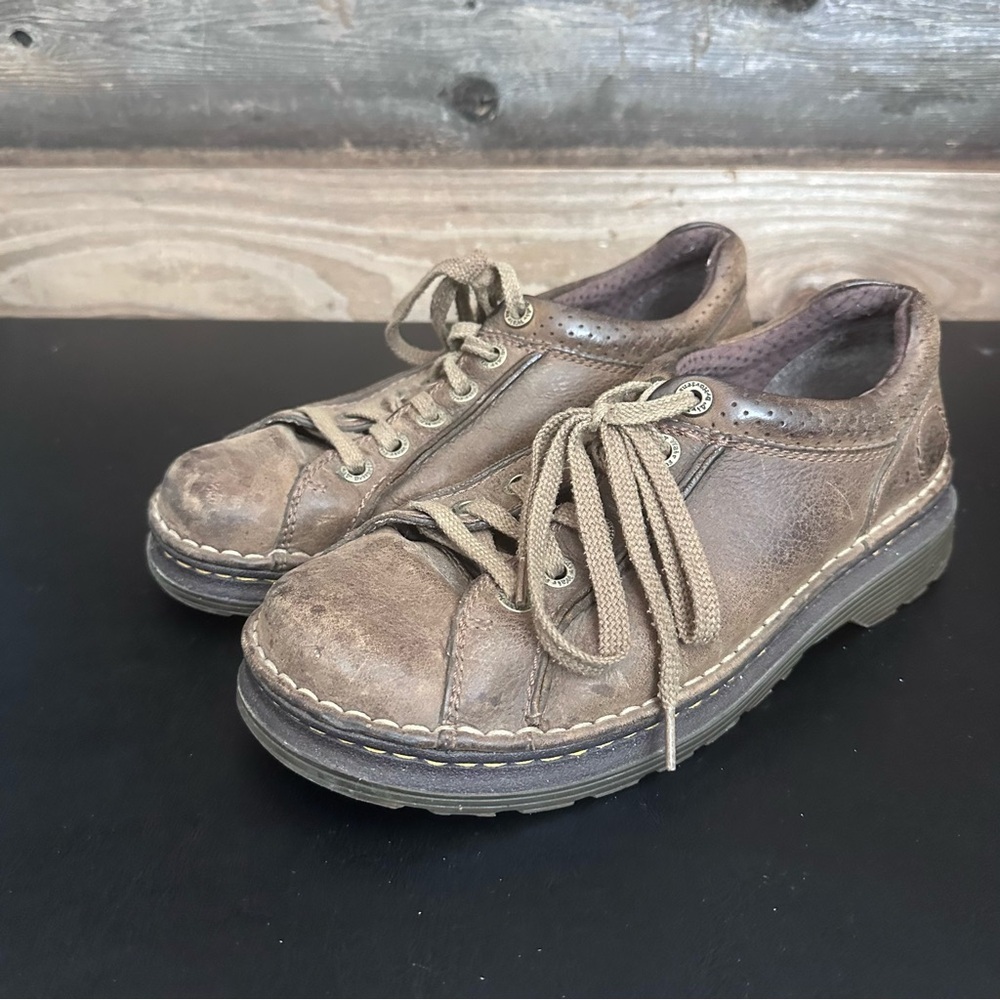 Dr. Martens Brown Casual Leather Oxford Shoes Chunky Y2K US Mens 8 Ladies 9
